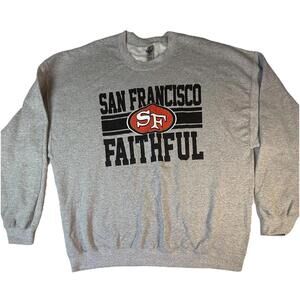 San Francisco 49ers Faithful Sweatshirt Heavy Blend 2XLarge Gray Red
